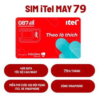 Sim 4G Itel Free Cước Tháng Đầu, Ưu Đãi 90GB/Tháng (3GB/Ngày), Sóng Vinaphone, DK Chính Chủ
