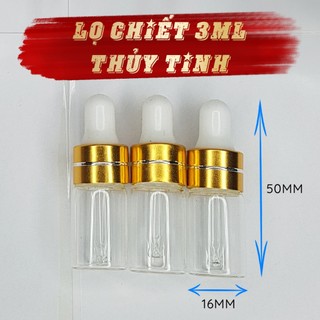 Lọ Chiết 3ml Thuỷ Tinh chuyên chiết mực, dung dịch xóa, tinh dầu, mỹ phẩm, nước hoa