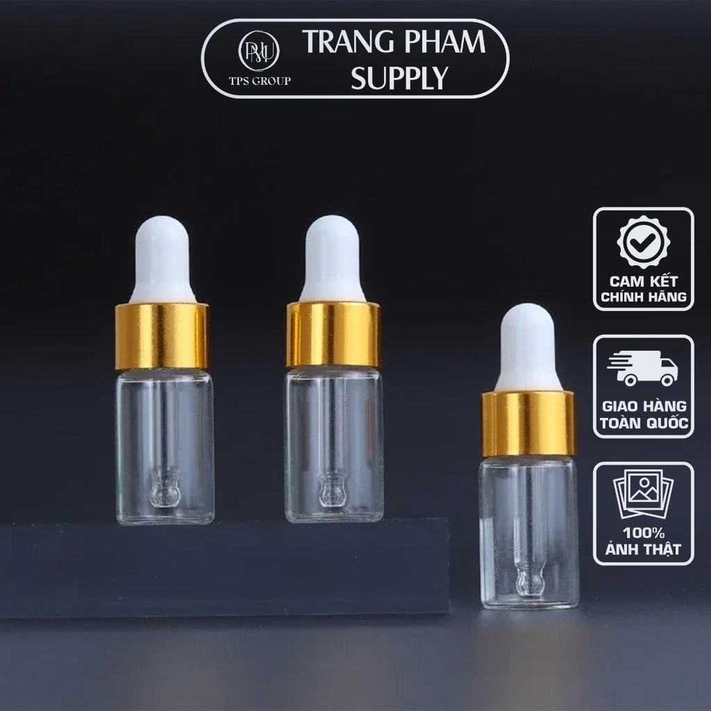 Lọ Chiết 3ml Thuỷ Tinh chuyên chiết mực, dung dịch xóa, tinh dầu, mỹ phẩm, nước hoa
