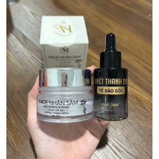 [CHÍNH HÃNG] BỘ 2 KEM MẶT & SERUM DƯỠNG TRẮNG HỒNG DA dành cho da mụn, thâm ( Serum tế bào gốc & kem mặt nhân sâm)