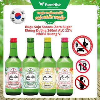 Rượu Soju Soonsu Zero Sugar 360ml ALC 12% Nhiều Hương Vị - Soju Không Đường Cao Cấp Từ Hàn Quốc