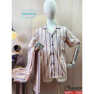  Bộ đồ pijama nam quần dài tay ngắn thun co giản loại thường QSHOP QM711 - QM712 - QM713 