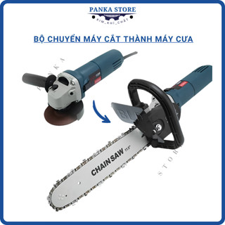 Bộ Chuyển Đổi Cưa Xích Gắn Máy Mài Thành Máy Cưa Gỗ, Có bình dầu tự động, Lưỡi cưa xích, Bộ lam xích - Panka Store.