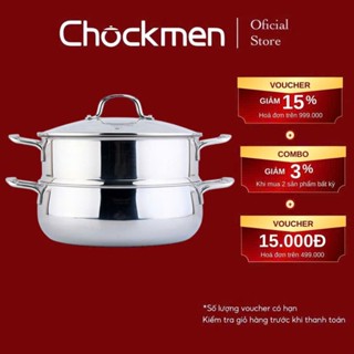  Nồi Lẩu Hấp CHOCKMEN Inox 18 10 Dày Dặn Size 26-28-30Cm Nồi Nấu Canh Nồi Luộc Nồi Hấp Nồi Lẩu Kèm Xửng Dùng Từ Nhà Bếp 