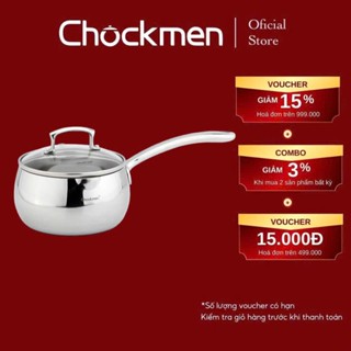 Quánh CHOCKMEN Inox 18/10 Cao Cấp Size 14Cm Dày Dặn Đáy Liền Nồi Nấu Mỳ Chiên Ngập Dầu Dùng Bếp Từ