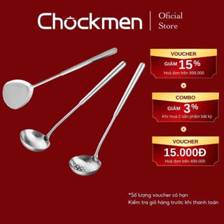 Muỗng Xẻng CHOCKMEN Inox Cao Cấp Dày Dặn Xẻng Xào Muôi Canh Muôi Thủng Muôi Inox Xẻng Lật Muôi Múc