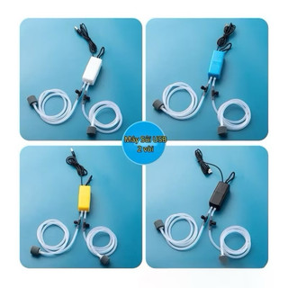 Máy sủi oxi usb | dùng sạc dự phòng | sục khí ở y 1 vòi - 2 vòi dùng cho bể cá hồ thuỷ sinh tích điện 