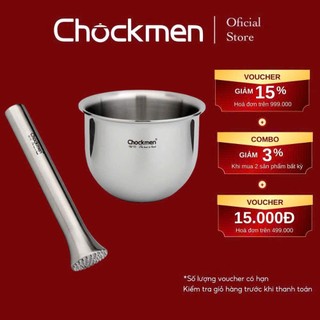  Set Chày Cối CHOCKMEN Inox 18 10 Cao Cấp Dày Dặn 10-14cm Chày Cối Giã Tỏi Ớt Gừng Gia Vị Tiện Dụng Nhà Bếp 