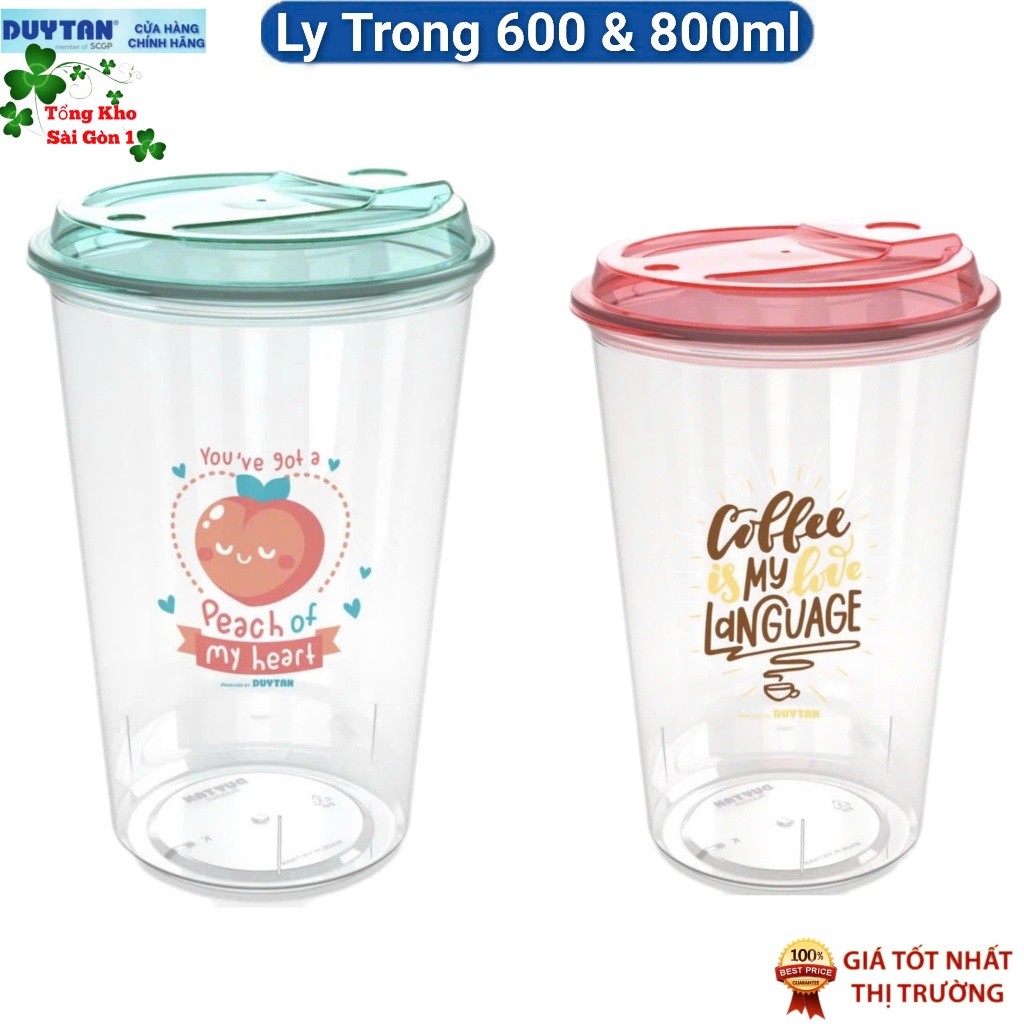 🌱Ly Trong 600ml & 800ml DUY TÂN, Nhựa PP Chính Hãng 🌱Duytanstore🌱