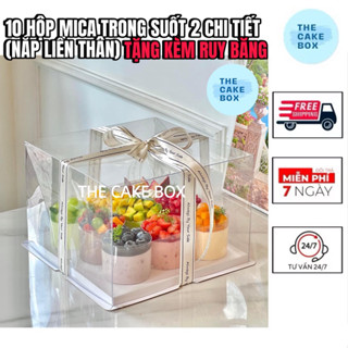 10 HỘP MICA TRONG SUỐT 2 CHI TIẾT ĐỰNG BÁNH KEM - The Cake Box