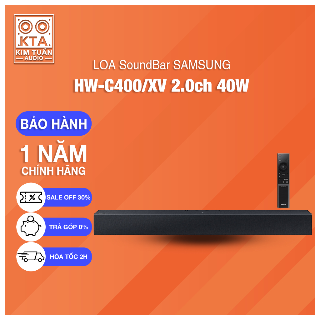 Loa thanh Samsung HW-C400/XV (2024) và HW-B400F (2025) 40W 2.0 - hàng chính hãng - bảo hành 12 tháng