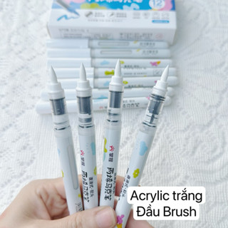 [Acrylic trắng] Bút marker Acrylic Graps màu trắng đầu Brush, độ che phủ cao ( lẻ 1 cây)