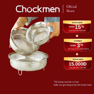 Rổ Hấp CHOCKMEN Inox 304 Đựng Rau Củ Khay Hấp Cơm Tách Đường Rổ Chiên Ráo Dầu