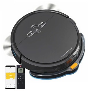 - Robot hút bụi - lau nhà D2-001 tự động, robot hút bụi không dây suất lớn lực hút mạnh 3600PA. Máy lau sàn thông minh