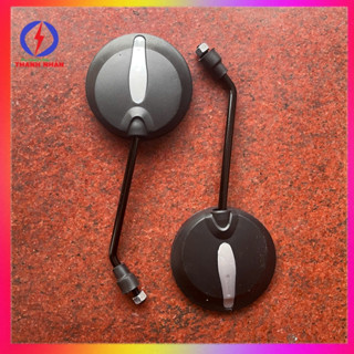 Cặp Kính Kính Chiếu Hậu, Gương Chiếu Hậu Hình Tròn Đen Xe Đạp Điện Xe Máy Chân Ốc 8 Ly