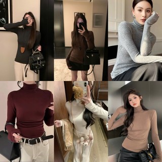   Lót lông  Áo cổ lọ 8p giữ nhiệt dài tay cổ lọ zip lót lông cổ cao 8cm co giãn dày dặn Justdun D10 