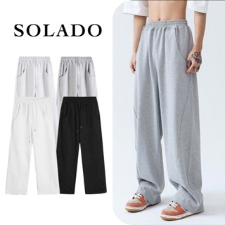 Quần Dài Nam Nữ Form Rộng SOLADO Vải Cotton 2 Da Track Pants UnisexLocal Brand Đứng Form Co Giãn Tốt Menswear Đen Q2DA