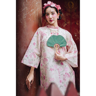 Petbychang - Áo dài Thiều Hoa dáng suông cách tân, tone màu hoa hồng trẻ trung tươi mới
