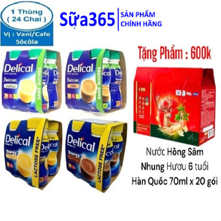 1 Thùng Sữa Delical = 24 Chai x 200ml ( Đủ vị : Vani, Cafe, Socola ) - Date Luôn Mới