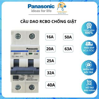 [CHÍNH HÃNG] CB - Cầu dao chống giật - RCBO 2P1E 20A, 25A, 32A, 40A, 50A, 63A Panasonic
