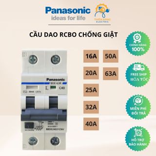[CHÍNH HÃNG] CB - Cầu Dao Chống Giật - RCBO 2P1E 16A, 20A, 25A, 32A, 40A, 50A, 63A Panasonic