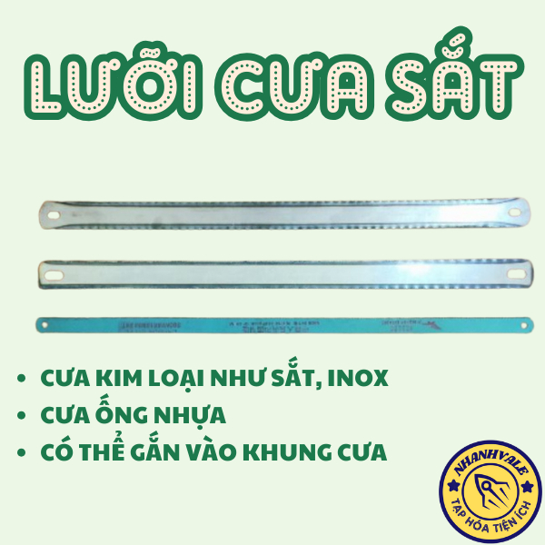 Lưỡi cưa sắt các loại dùng lắp vào khung cưa hoặc dùng cưa trực tiếp