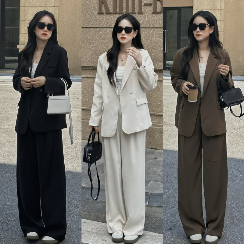 BL12 - Áo khoác blazer Boiling dài tay hàng qc form suông rộng