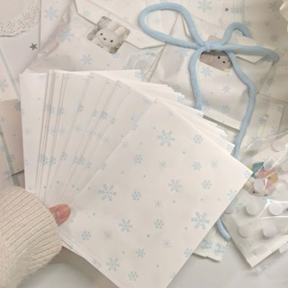 Túi Giấy KRAFT Mini Bông Tuyết Xanh HynBee Đựng Đồ Đa Năng Hoạt Hình Dễ Thương