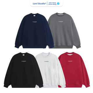 Áo Sweater Nỉ Lót Nhung Cao Cấp Lavi Studio/ Simple In Nổi