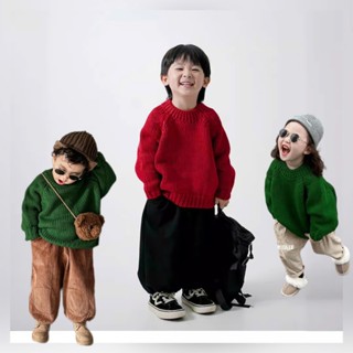  Áo Len Cổ Tròn Mtiny Queen Màu Đỏ Màu Xanh Lá Cho Bé Trai Bé Gái Từ 1-8 Tuổi - Áo Len Noel Tết Trẻ Em 