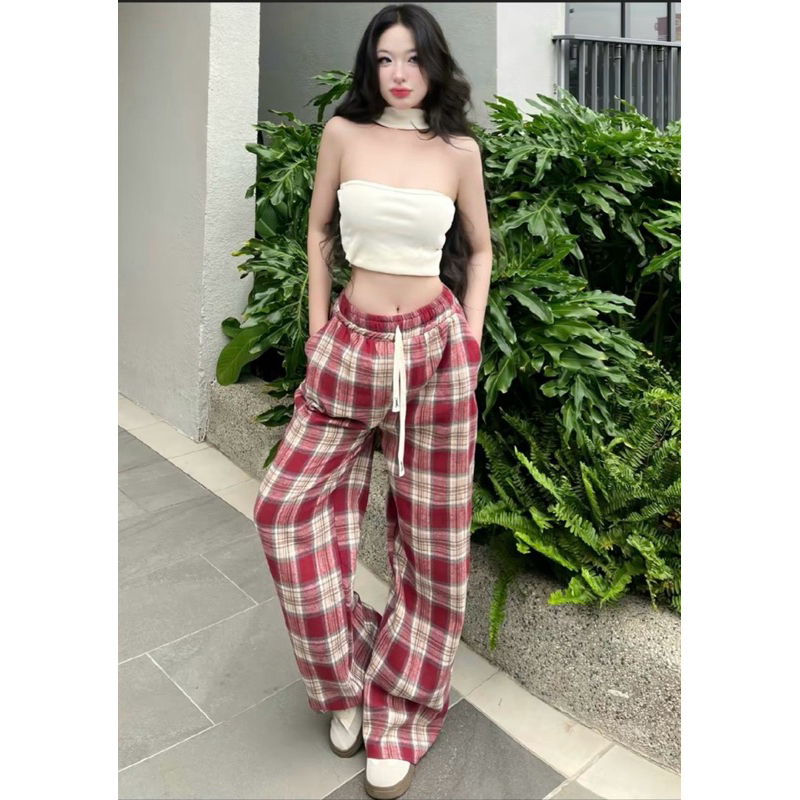Quần Ống Rộng Kẻ Sọc Chất Liệu Đũi Xốp Siêu Mềm Mát Mặc Mùa Hè Siêu Xinh MA689 | BigBuy360 - bigbuy360.vn