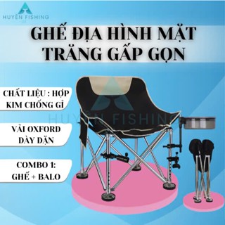 [TẢI TRỌNG 120kg] GHẾ ĐỊA HÌNH MĂT TRĂNG GẤP GỌN Huyền Fishing Chuyên Câu Đài H050