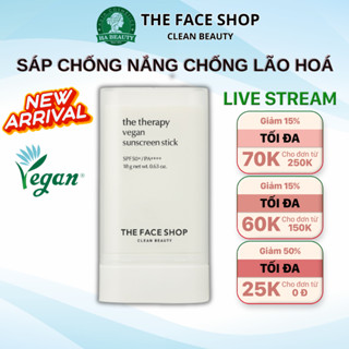 Sáp chống nắng thuần chay dạng thỏi The Face Shop The Therapy Vegan Sunscreen Stick SPF50+ PA++++ 18g