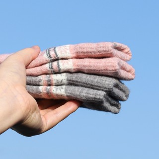 Găng tay nữ mùa đông HUMI giữ ấm thiết kế cute chất len dày co giãn dùng cảm ứng màn hình