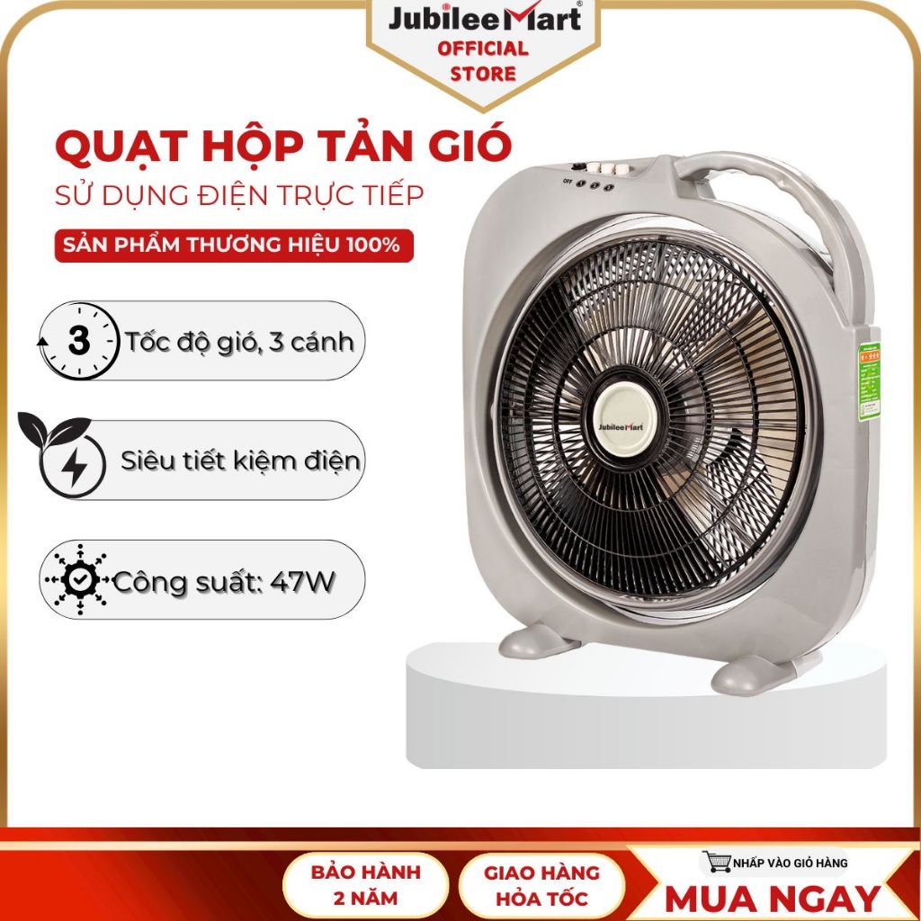 Quạt Hộp Tản Gió Jubilee Mart, Quạt Hộp 47W Siêu Mát Dùng Điện 220V