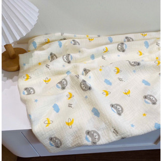 vải xô muslin cao cấp 2 lớp gấu đội mây siêu mềm chuẩn xịn