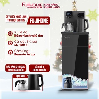 Cây nước nóng lạnh kết hợp bàn trà cafe Fujihome nhập khẩu, máy nước nóng lạnh điều khiển từ xa, cài đặt nhiệt độ nước