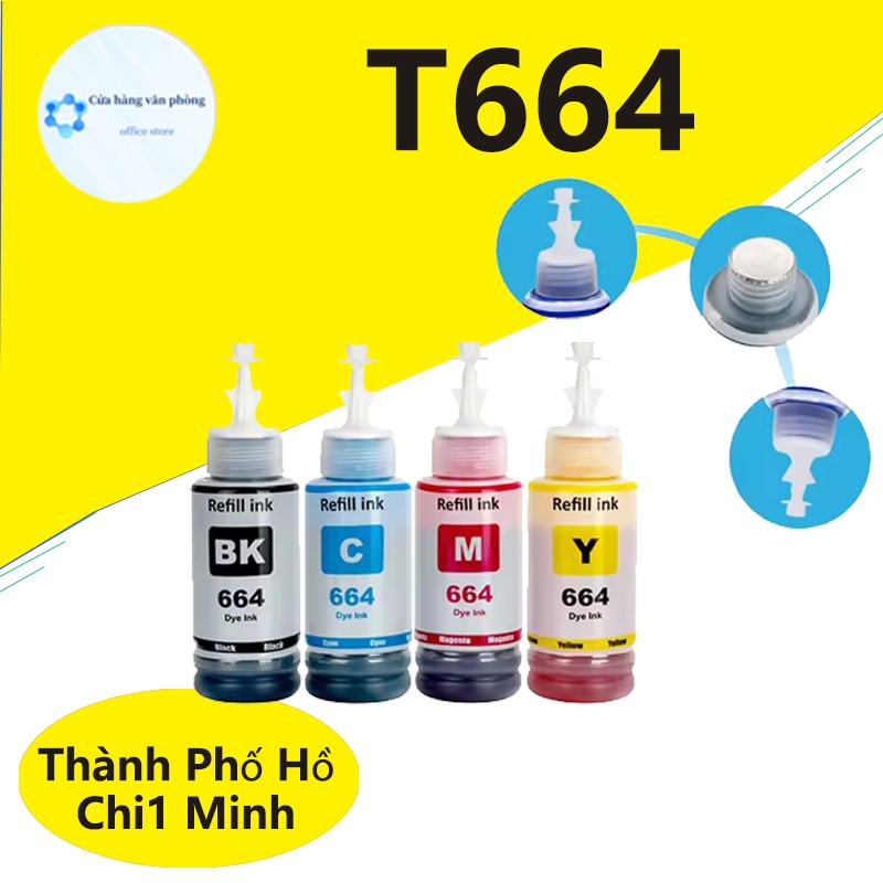 Mực Epson 664 epson T664 cho máy in Epson L100 L110 L120 L130 L132 L200 L360 L361 L362 L365 L366 L37