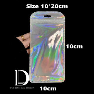   Bịch 50cái  SIZE LỚN Túi Zip Hologram nhiều màu ,túi túi đẹp đựng Phụ Kiện Trang Sức túi zip cầu vồng Duy Linh Shop... 