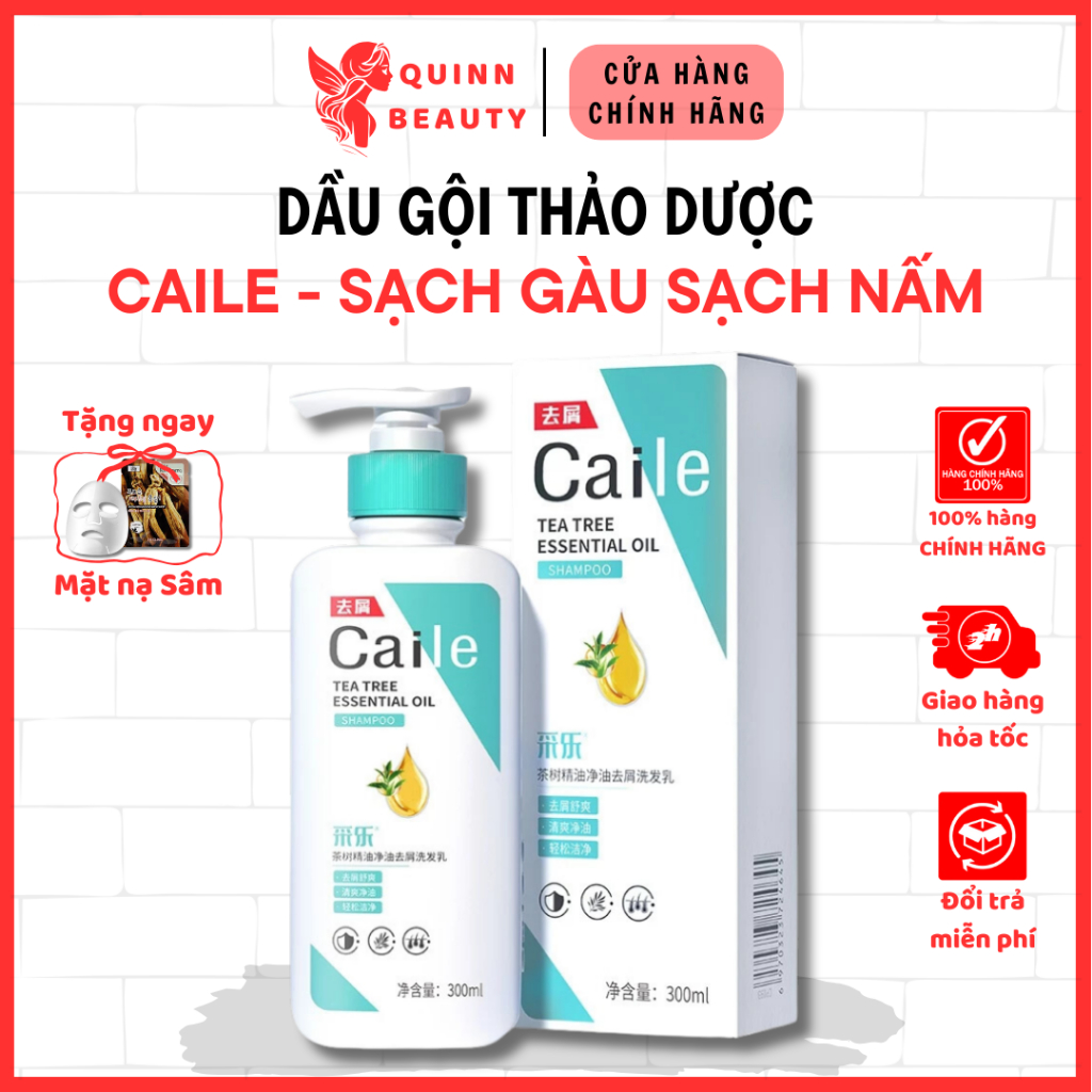 Dầu gội thảo dược CAILE - Dầu gội giúp xua tan gàu, v.i.ê.m da đầu, cho mái tóc đen mượt mà, hương thơm lan tỏa trên tóc