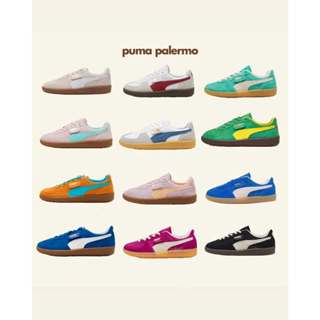 Giày Thể Thao Nam Nữ Cổ Thấp Palermo Vintage Cao Cấp Da Mềm Đế Bằng 4 Màu Trắng/ Đen/ Be/ Xám Đủ Hộp