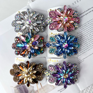 Kẹp tóc da đá xoàn kẹp đuôi tóc đi tiệc sang trọng cho nữ trung niên