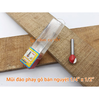 4 Mũi phay gỗ, mũi soi gỗ, mũi đào gỗ bán nguyệt đầu kẹp máy 6.35
