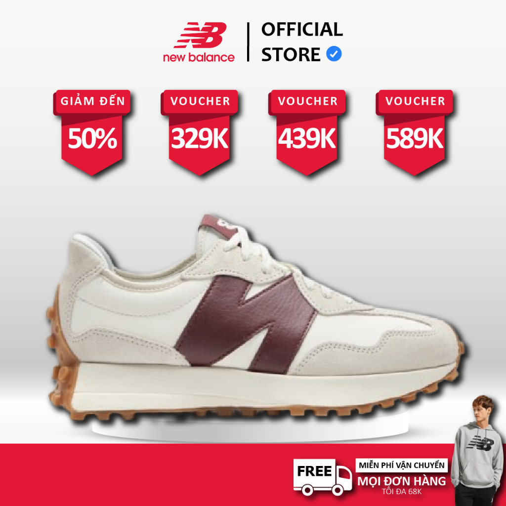 [ CHÍNH HÃNG ] Giày New Balance 327 ‘White Dark Red’ WS327KA'