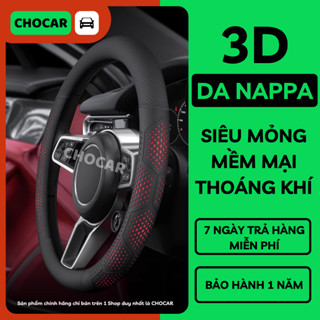 Bọc Vô Lăng Ô Tô 3D Da Nappa Cao Cấp; Siêu Mỏng Và Thoáng Khí