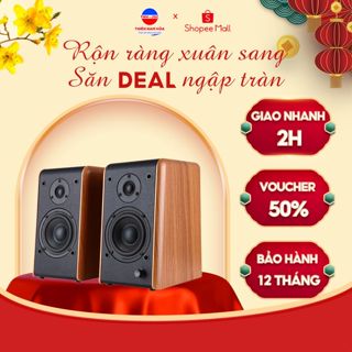 LOA VI TÍNH ĐỂ BÀN MICROLAB B77BT - Bluetooth - Gỗ bọc da - ĐK Núm xoay - Hàng chính hãng - BH 12th