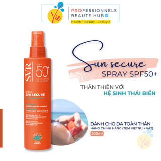Xịt chống nắng svr sun secure spray spf50+ kết cấu mỏng nhẹ, khô thoáng 200ml