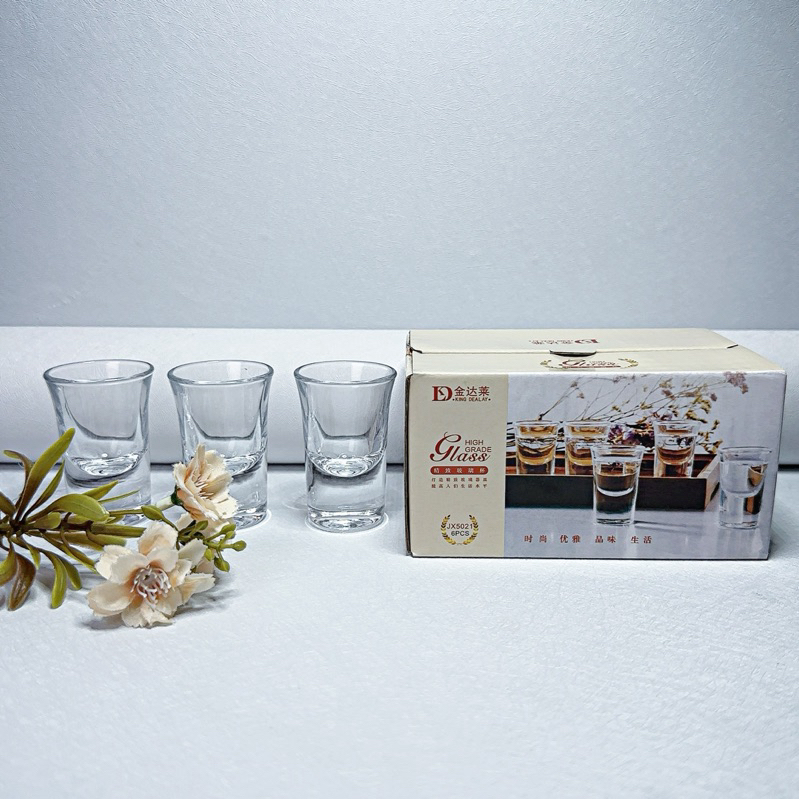 ( loại nhỏ 15ml, 20ml, 10ml )Set 6 ly uống rượu thủy tinh đáy dày 20ml cao cấp nhiều mẫu