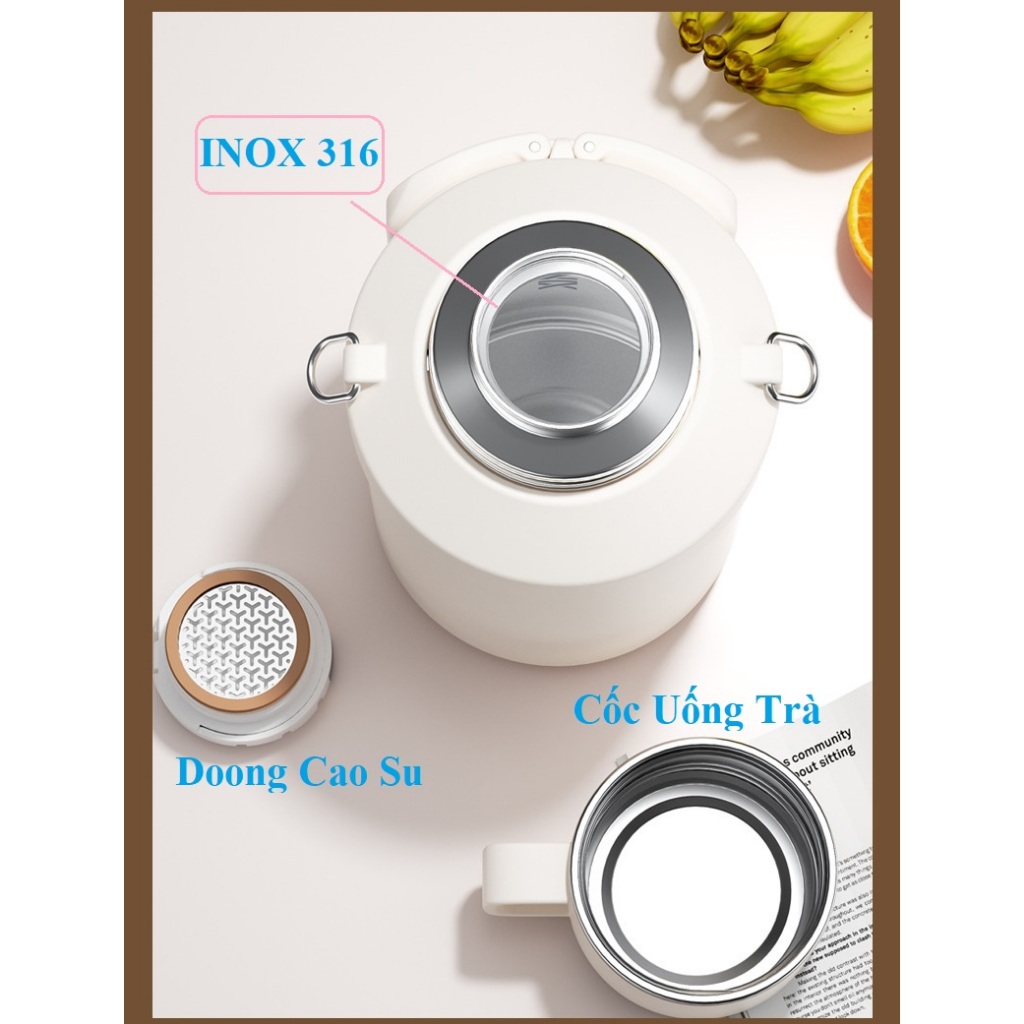 Bình Giữ Nhiệt 1500ml Chất Liệu INOX 316 Giữ Nhiệt 24H Thiết Kế Tay Cầm Dây Đẹo Tiện Lợi - NENON | BigBuy360 - bigbuy360.vn