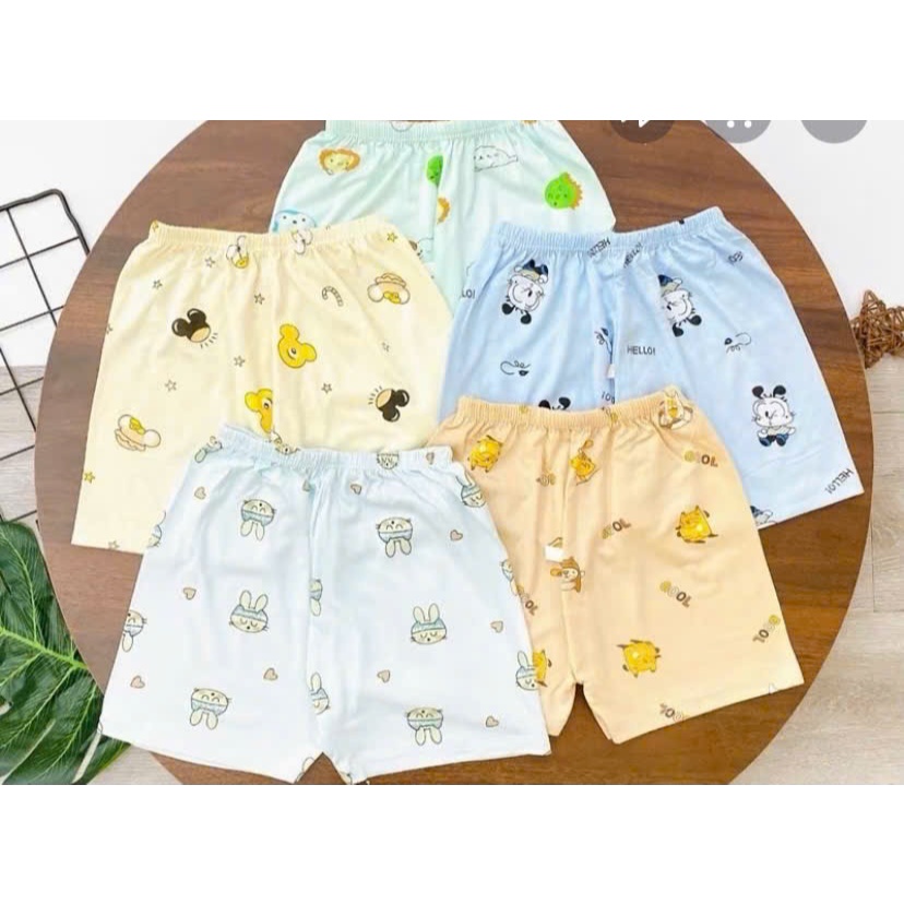 Combo 5-10 quần sơ sinh chất liệu thun lạnh nhiều họa tiết mát mịn cho bé trai,bé gái